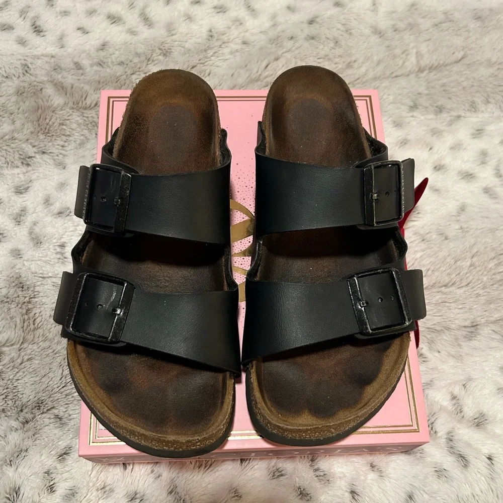 Birkenstock Black Arizona Two-Strap Sandals